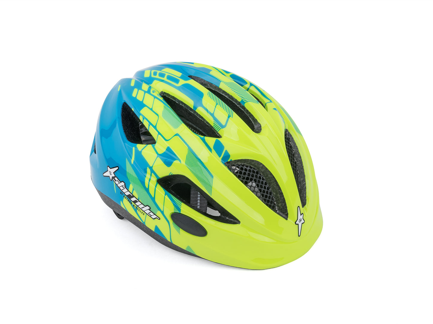 AUTHOR Přilba Star Rider Inmold 51-55cm (214 žlutá-neonová/modrá)
