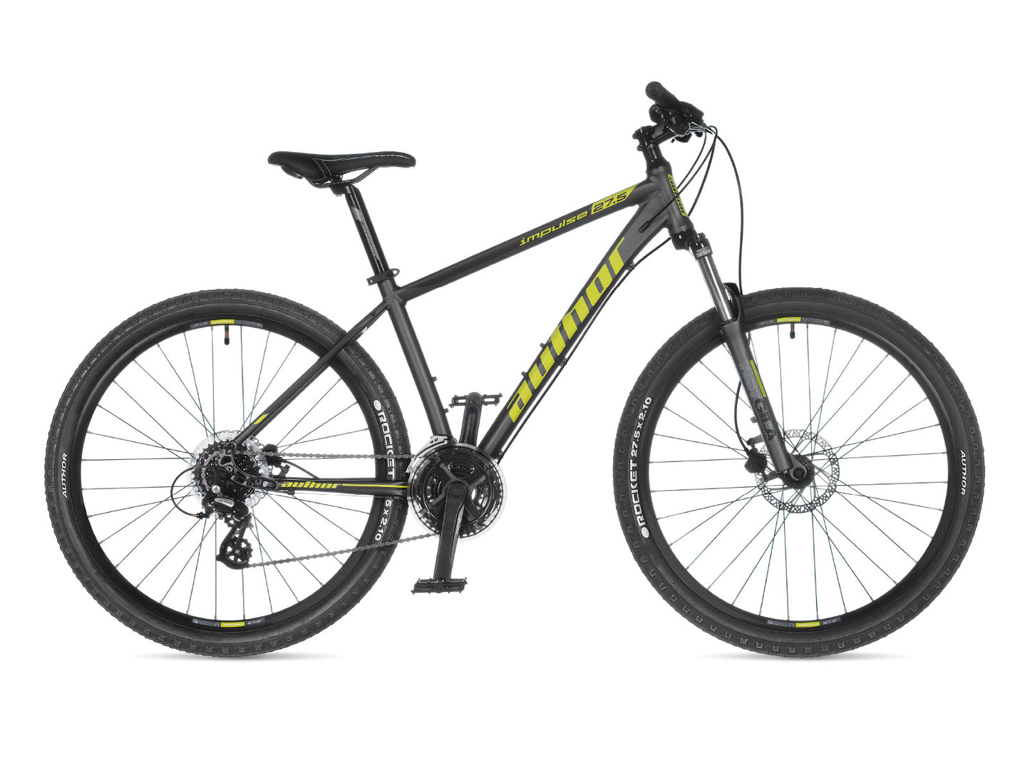AUTHOR Impulse 27,5 2021-22 19" šedá-matná/limeta MTB XC 27,5"kolo