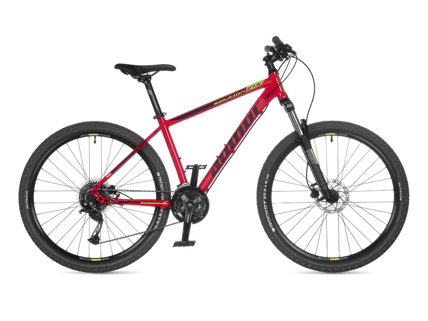 AUTHOR Solution 27,5 2021-22 19" červená/černá/limeta MTB XC 27,5"kolo
