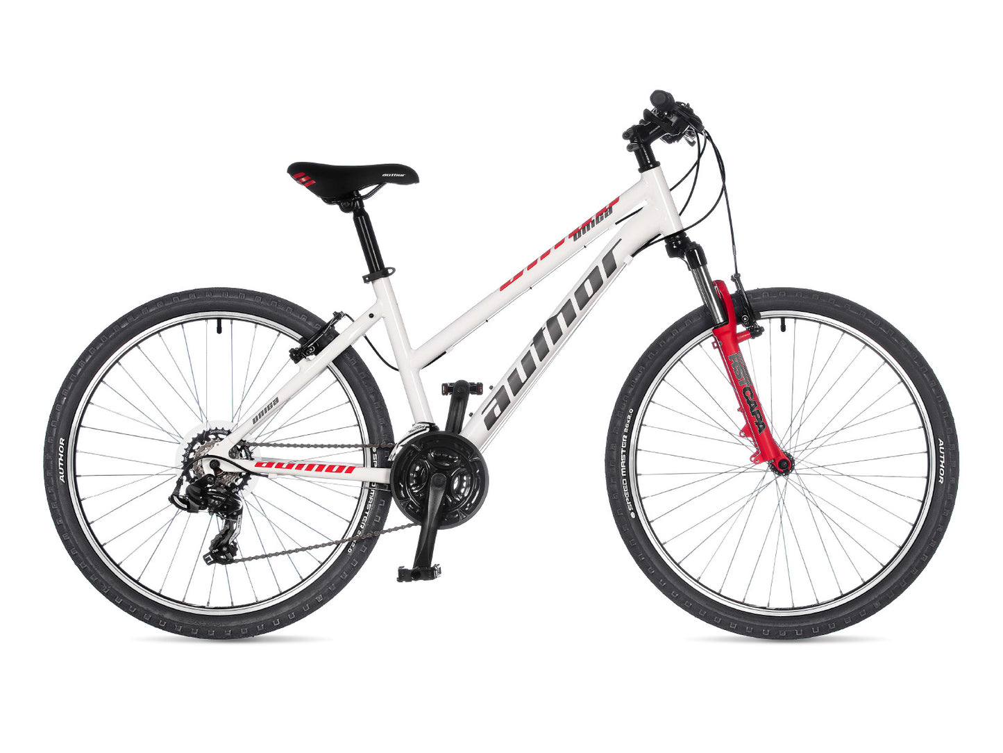 AUTHOR Unica 26 2023-24 16" bílá/červená/stříbrná dámské MTB 26"kolo