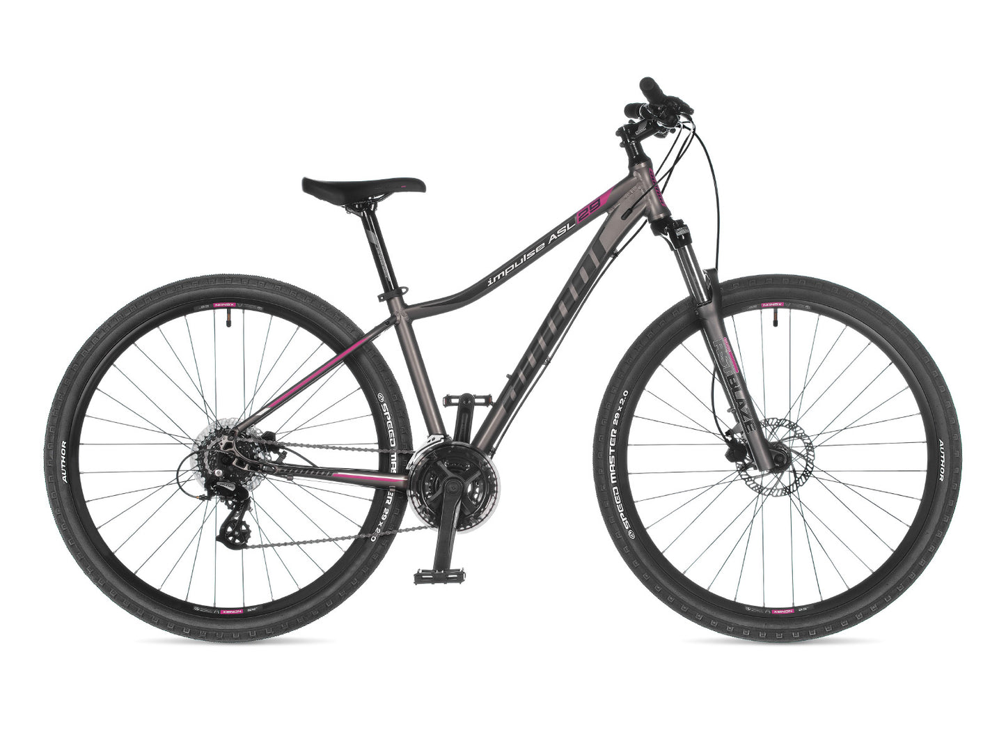 AUTHOR Impulse 29 ASL 2023-24 16" stříbrná-matná/růžová dámské MTB 29"kolo