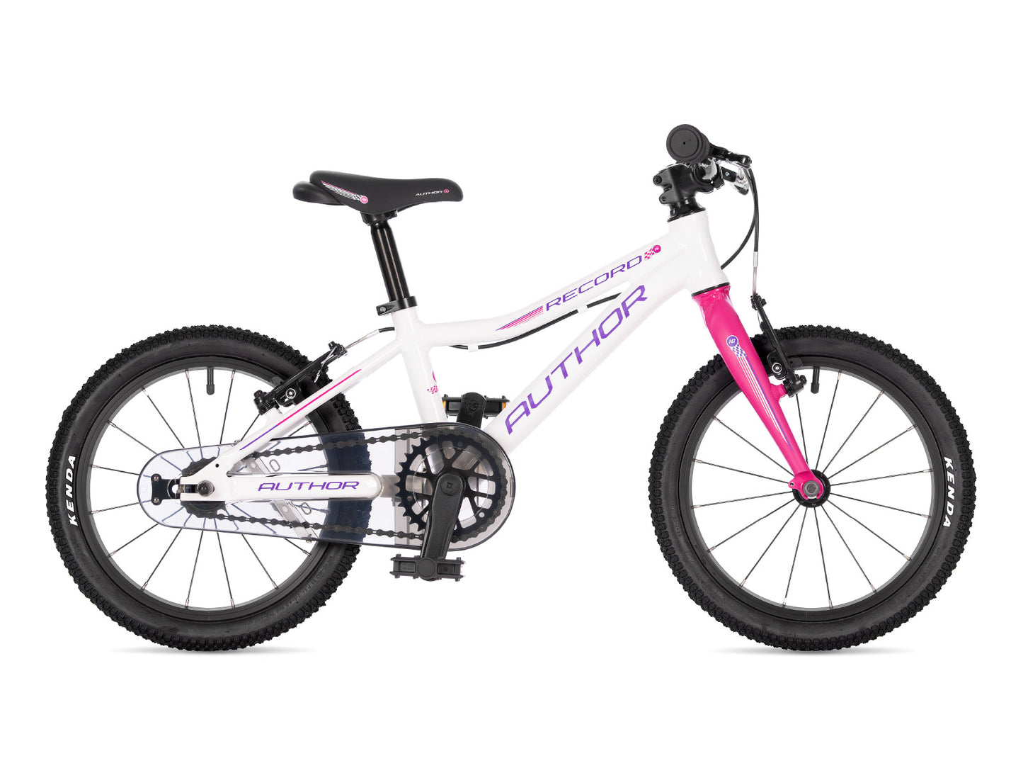 AUTHOR Record 16 2025 9" bílá/růžová/fialová dětské kolo